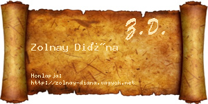 Zolnay Diána névjegykártya